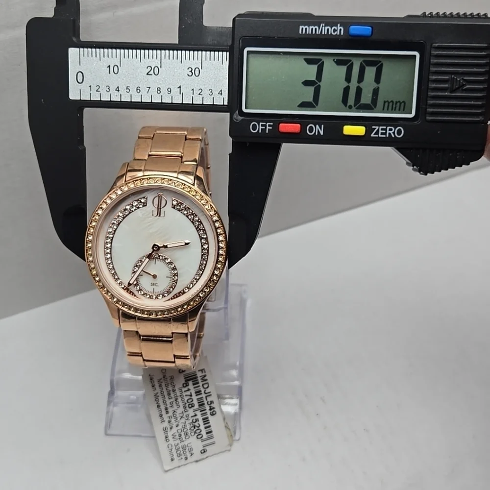 Womens Jennifer Lopez Rose Gold Crystal Watch Rhinestones FMDJL549 New Battery